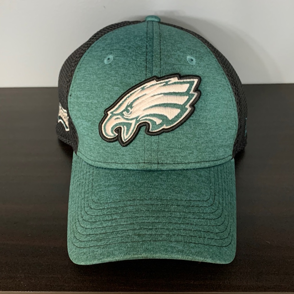 Philadelphia Eagles New Era 9FORTY Adjustable Hat-Midnight Green/Black